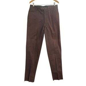 Barneys New York Mens Brown Cotton Stretch Dress Pants Made in Italy Size 34